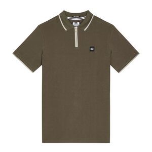 Weekend Offender Mens Shore Zipped Polo Shirt / Green